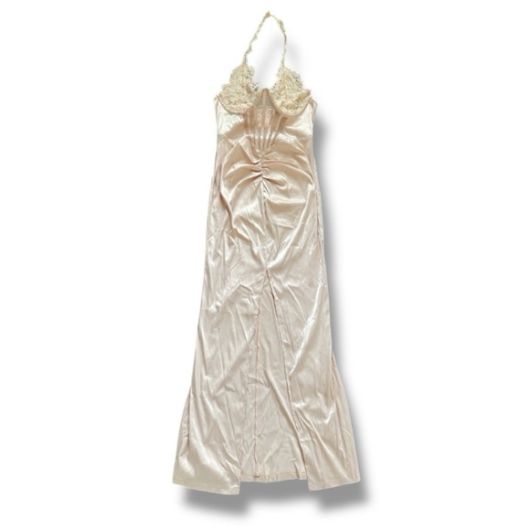 GoodTime USA Light Pink Corset Halter Maxi Dress Women’s Size Medium NWT Prom - Picture 2 of 16